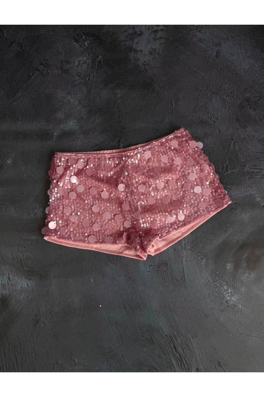 Y2K Retro Sequin Pul Sim Detaylı Şort