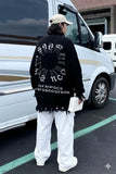 Siyah Gothic Show Xin Dou Yırtık Oversize Triko Kazak