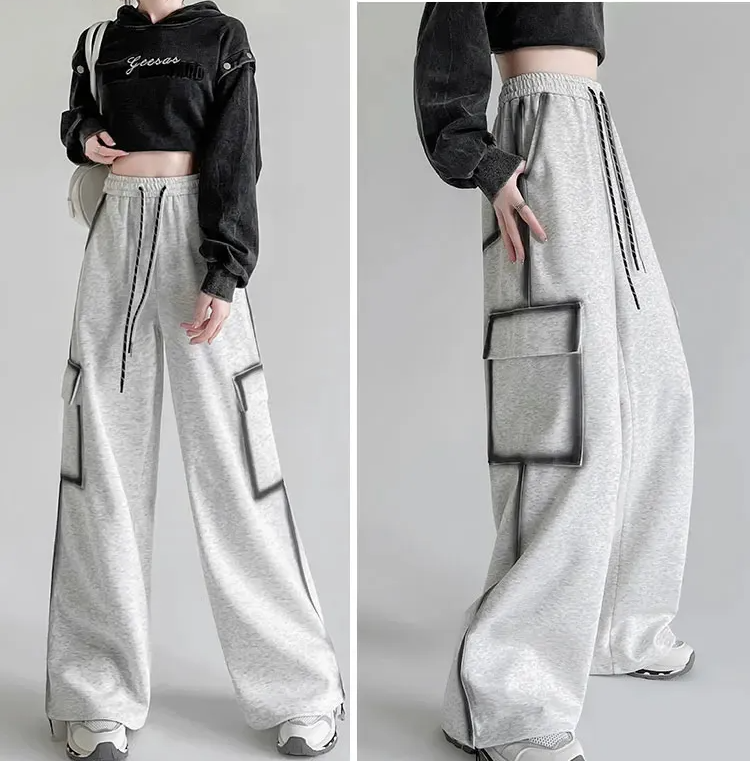 Large Pocket Oversize Beli İpli Baggy Eşofman Altı