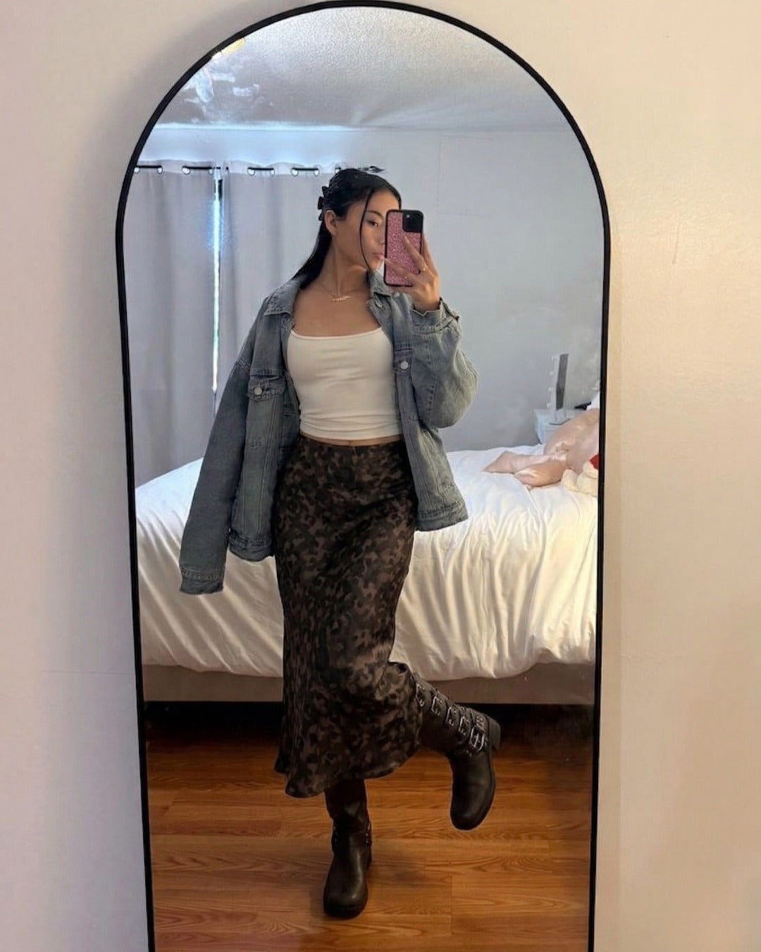 Retro Bohem Jakarlı Fermuarlı Etek