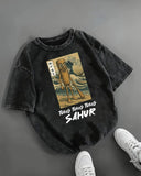 Tung Tung Tung Sahur Baskılı Yıkamalı Vintage Unisex Oversize T-Shirt