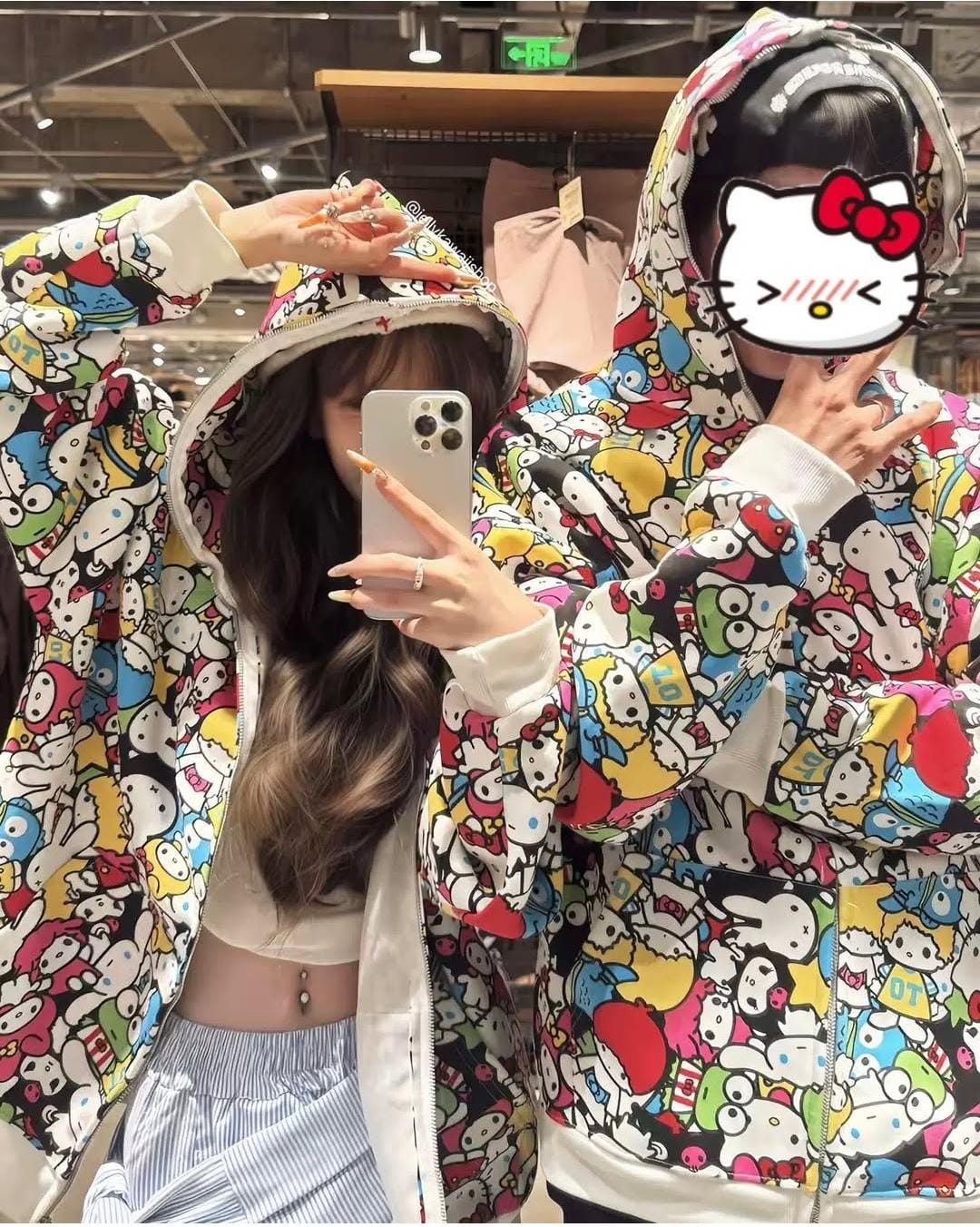 Sanrio Character Oversize Fermuarlı Unisex Kapüşonlu Hırka