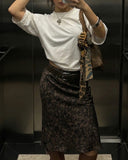 Retro Bohem Jakarlı Fermuarlı Etek