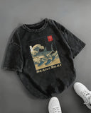 Tralalero Tralala Baskılı Yıkamalı Vintage Unisex Oversize T-Shirt