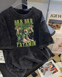 Brr Brr Patamin Baskılı Yıkamalı Vintage Unisex Oversize T-Shirt