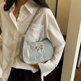 Y2K Ribbon Detail Küçük Omuz Çantası