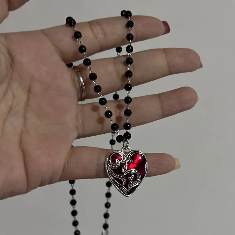 Y2K Gothic Heart Design Kolye