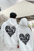 Couple Love Design Kapüşonlu Sweatshirt ( Tekli Satılmaktadır)