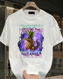 Crocodilbo Pineasini Baskılı Yıkamalı Vintage Unisex Oversize T-Shirt