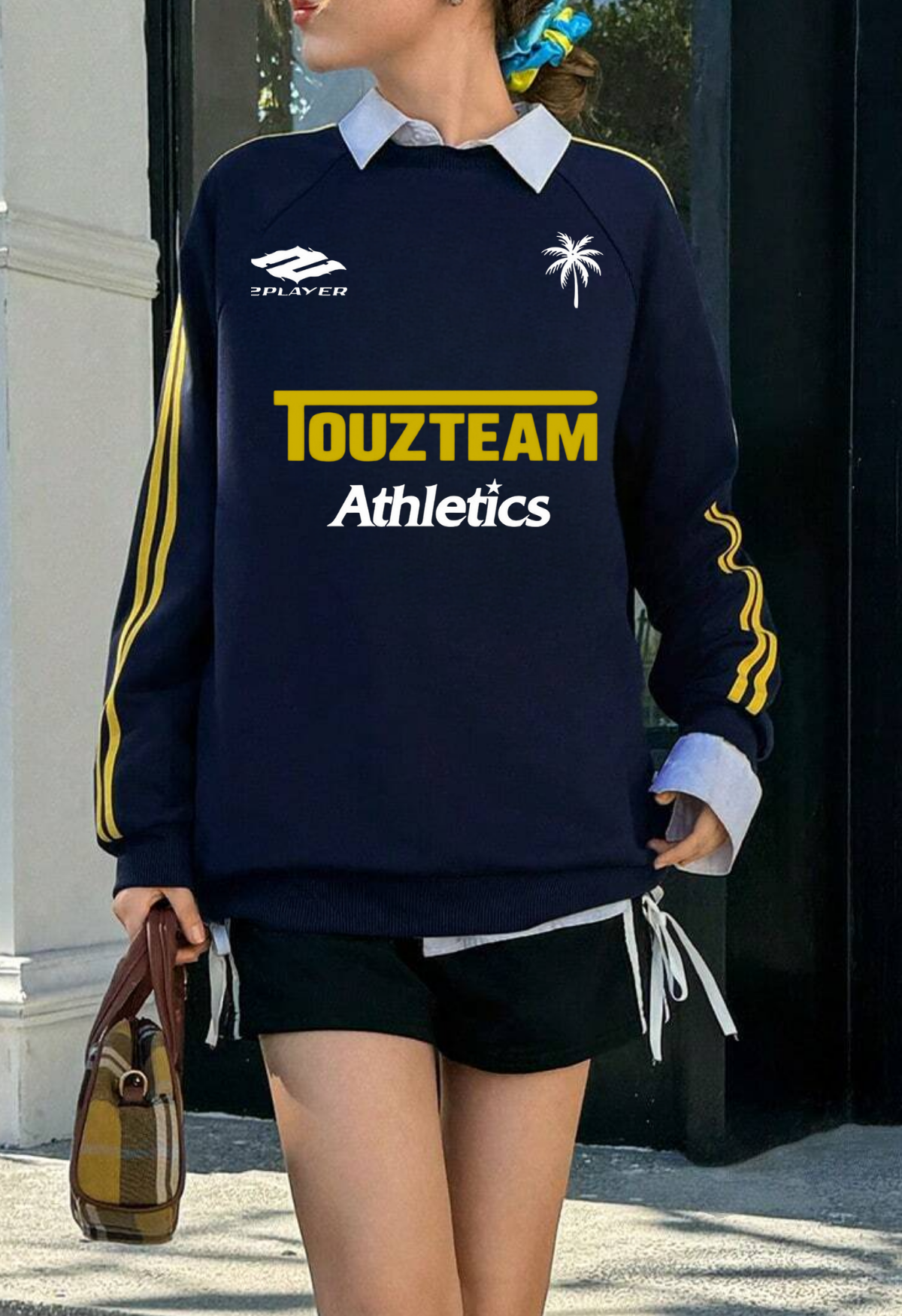 Team Design Unisex Oversize V Yaka Sweatshirt