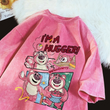 Yıkamalı I'm Hugger Oversize Vintage T-shirt