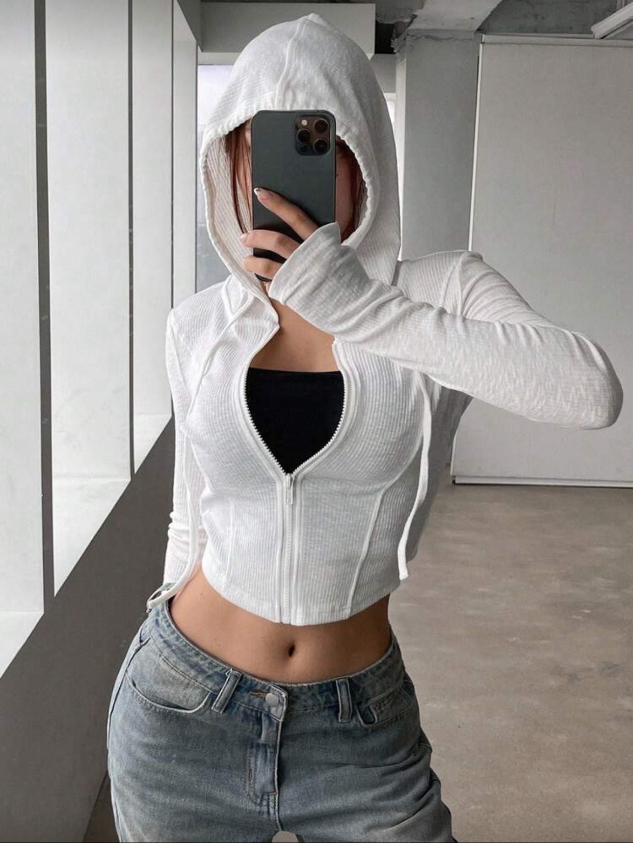 Rolly Basic Slim Fit Fermuarlı Bluz