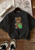 Cute Bear Baskılı Unisex Oversize T-shirt