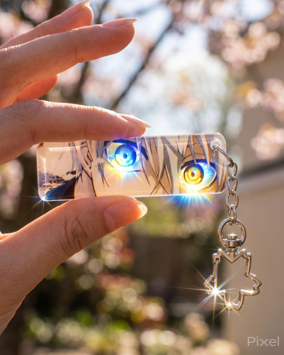 Anime Jujutsu Kaisen Satoru Gojo Güneşte Gözleri Parlayan Anahtarlık