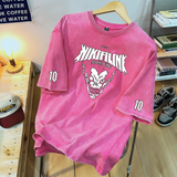 Yıkamalı 10 Number Gothic Oversize Vintage T-shirt