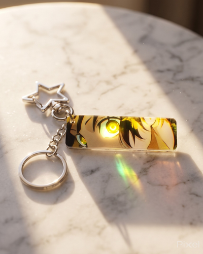 Anime Attack on Titan Eren Yeager Güneşte Gözleri Parlayan Anahtarlık