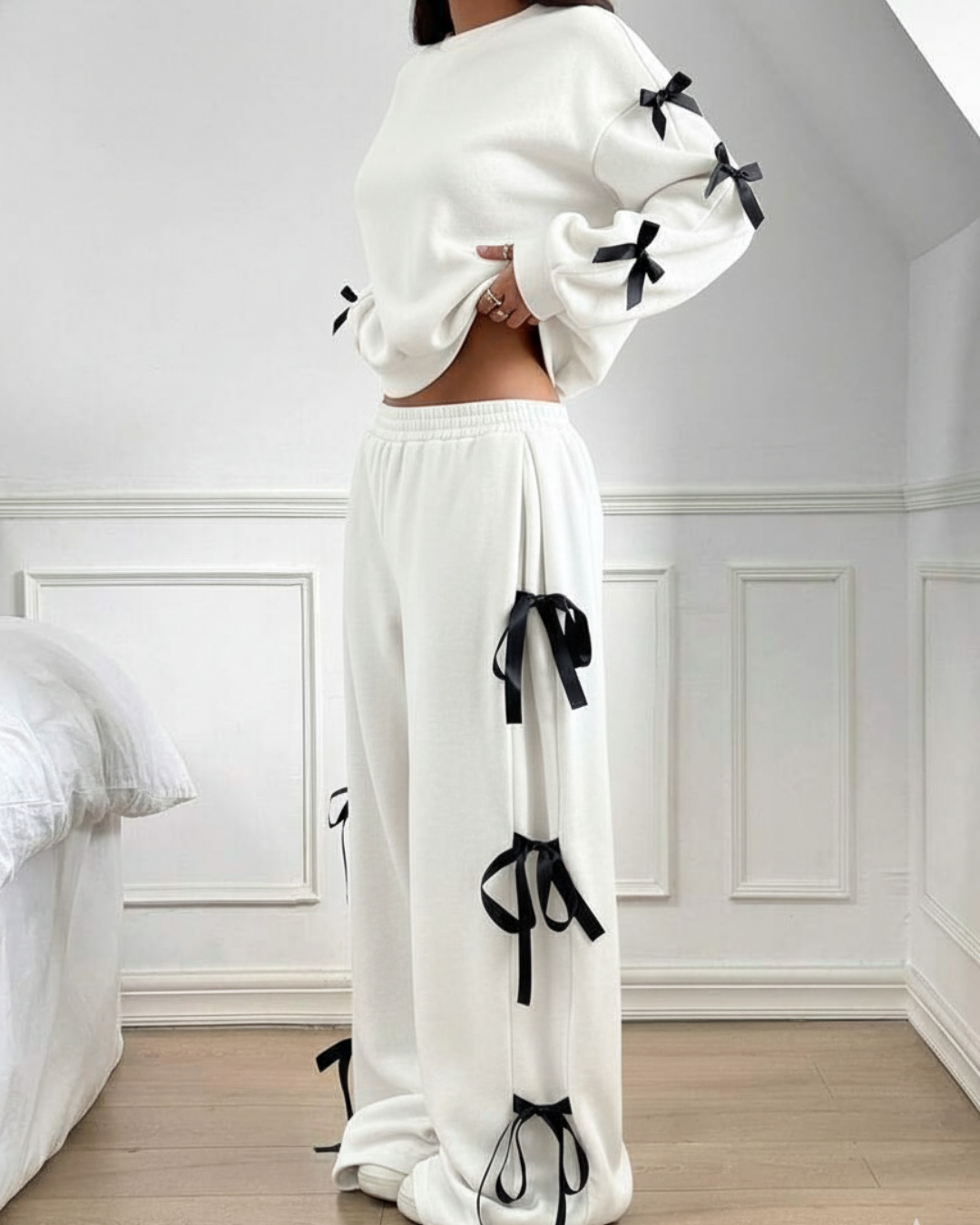 Ribbon Detail Alt Üst Eşofman Takımı