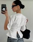 Chic Tasarım Yırtmaç Detaylı Bluz