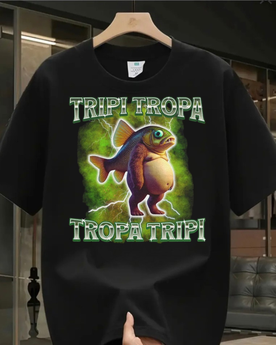 Tripi Tropa Baskılı Yıkamalı Vintage Unisex Oversize T-Shirt