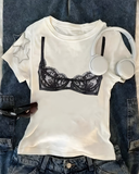 Kemer Boy Retro Gothic Cyber Crop Bluz