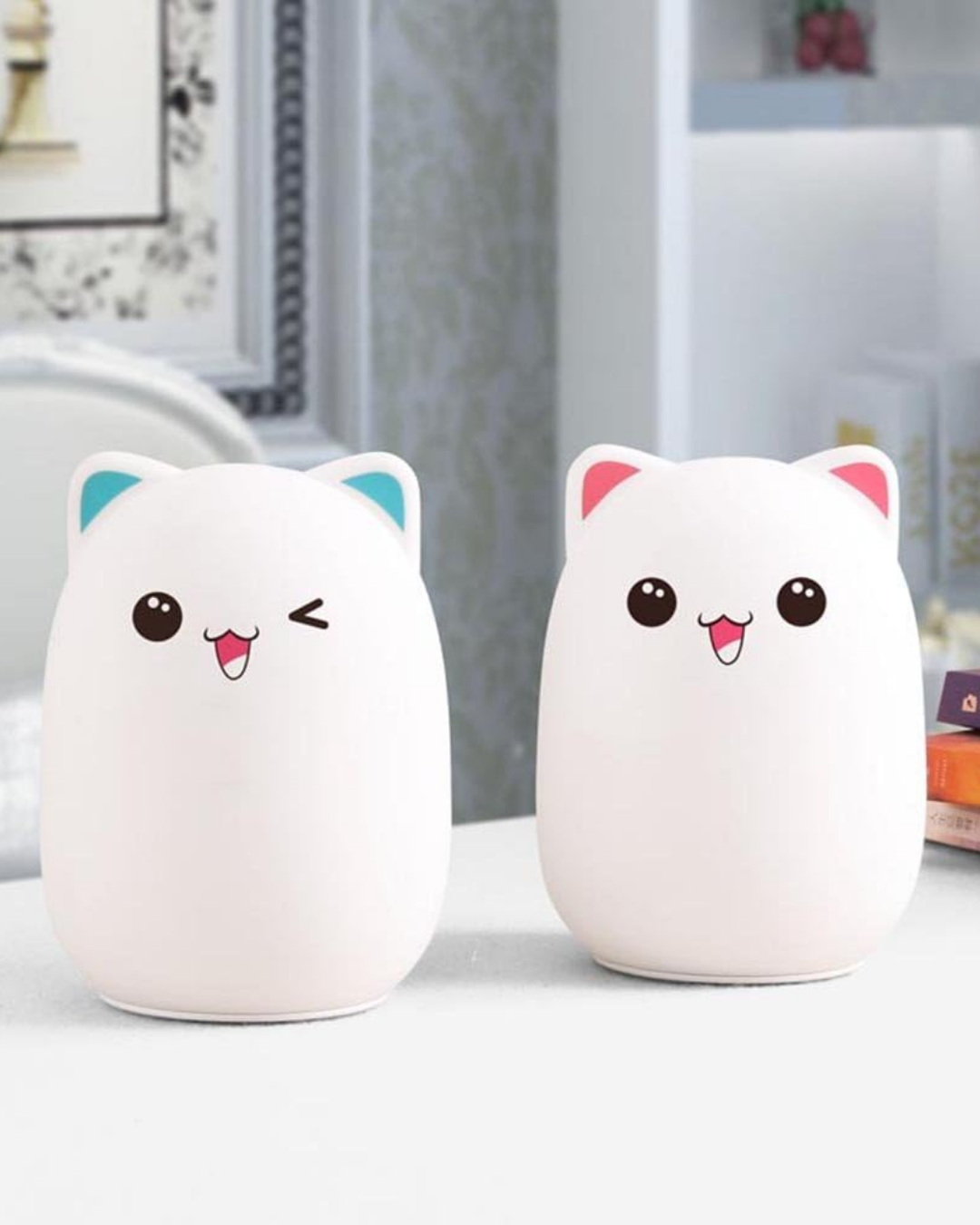 Slikon Renkli Şarj Edilebilir Ayıcık Dokunmatik Gece Lambası