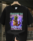 Crocodilbo Pineasini Baskılı Yıkamalı Vintage Unisex Oversize T-Shirt