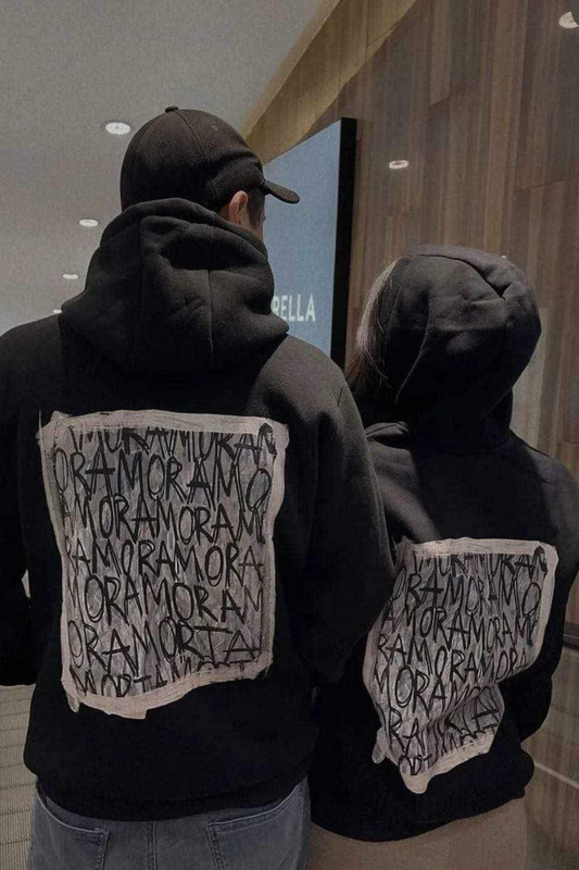 Couple Love Design Kapüşonlu Sweatshirt ( Tekli Satılmaktadır)