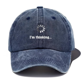 Yıkamalı Vintage I'm Thinking.. Baskılı Unisex Şapka