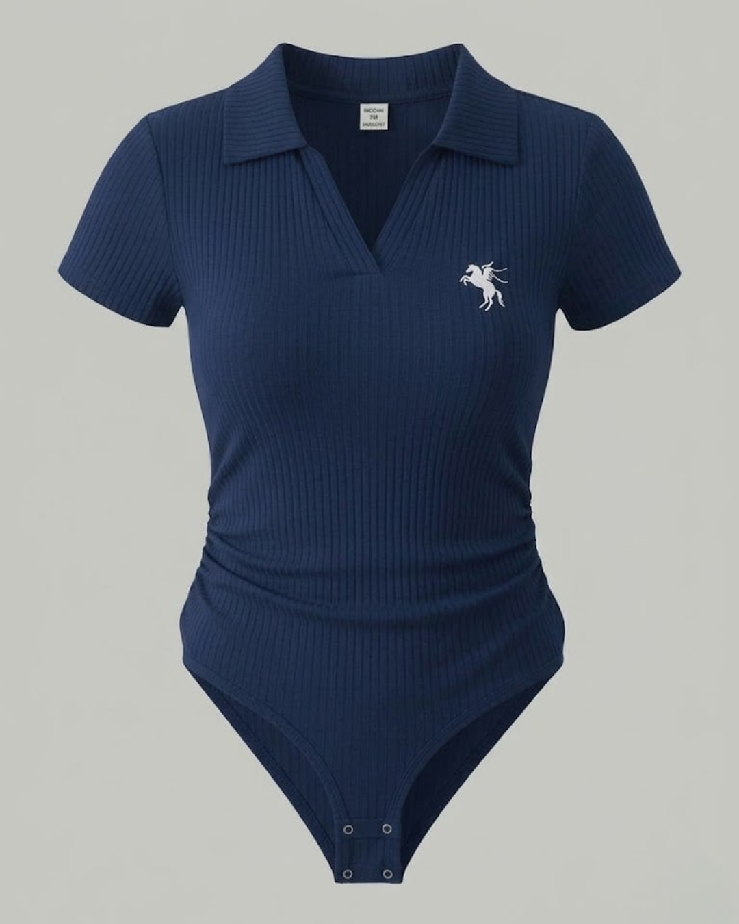 Lacivert Polo Yaka Fitilli Likralı Premium Zıbın