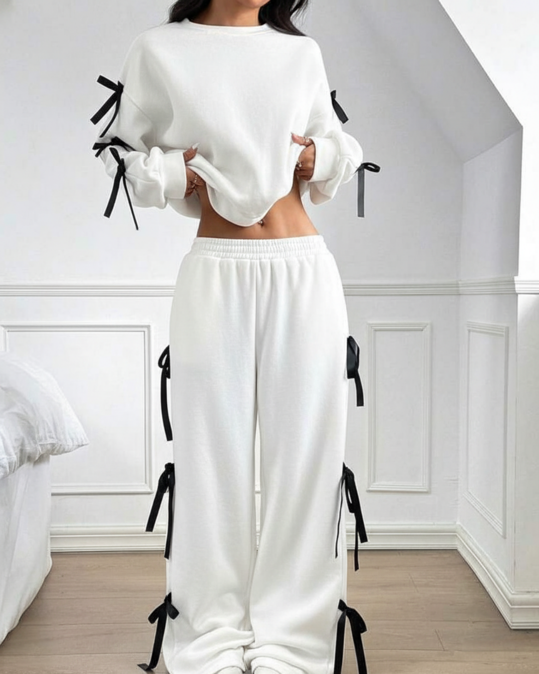 Ribbon Detail Alt Üst Eşofman Takımı