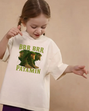 Tung Tung Tung Sahur Baskılı Kids Beyaz Unisex Oversize T-Shirt