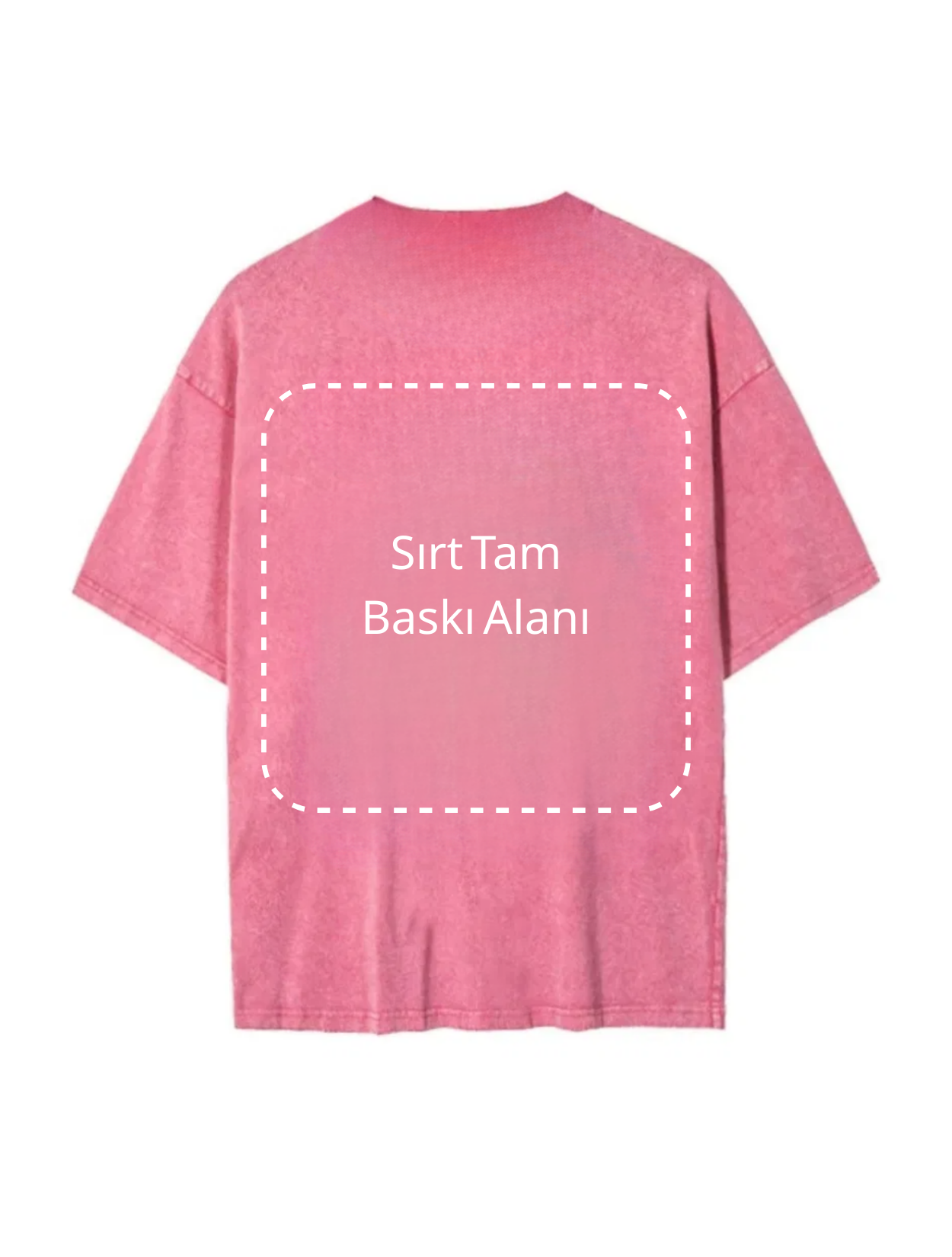 Yıkamalı Pembe Kişiselleştirilebilir Unisex Oversize T-Shirt