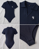 Lacivert Polo Yaka Fitilli Likralı Premium Zıbın