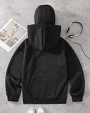 Snake Maske Detaylı Oversize Fermuarlı Siyah Unisex Kapüşonlu Hırka