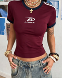 A Chock Baskılı Crop Bluz