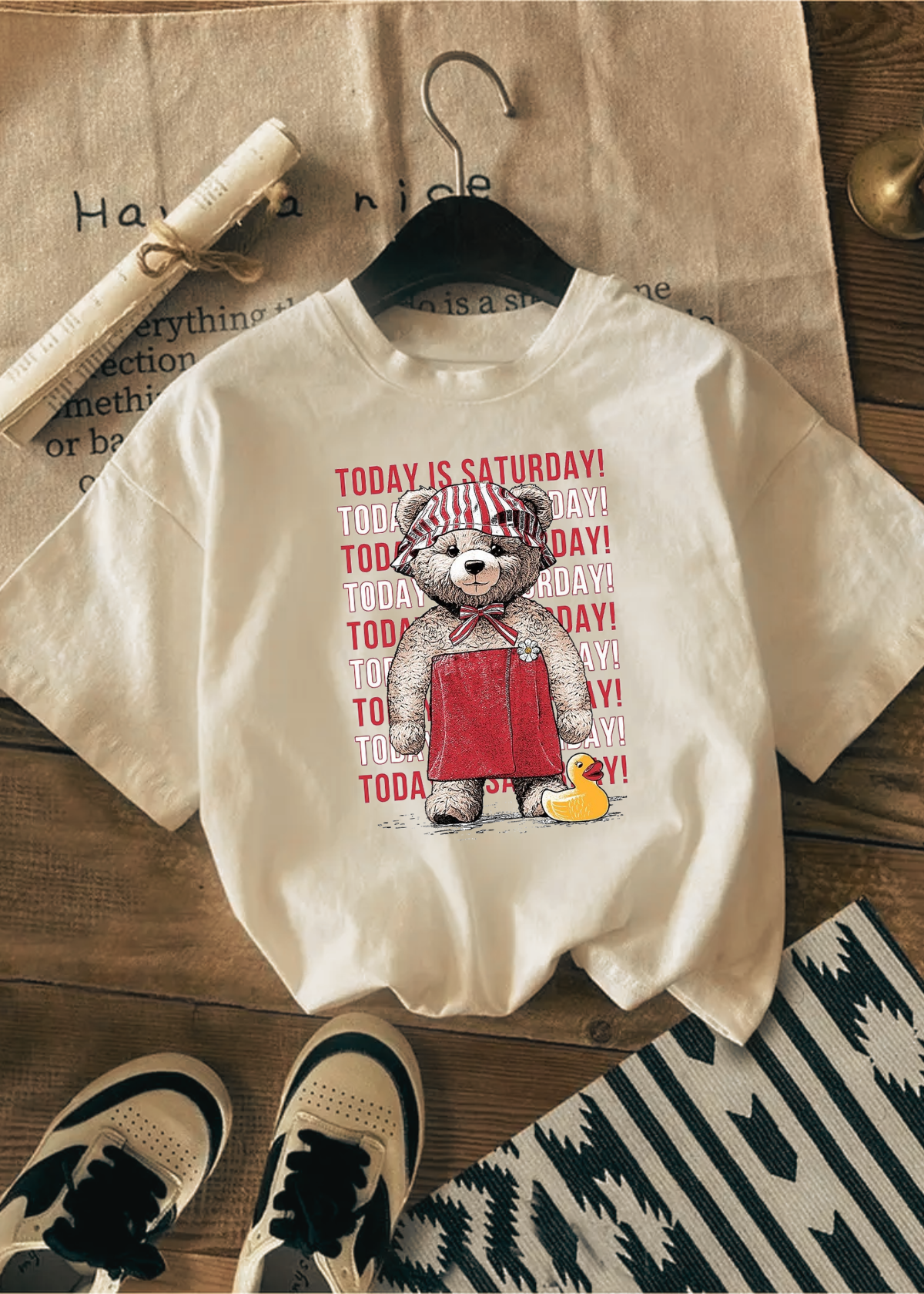Today is Saturday Baskılı Unisex Oversize T-shirt