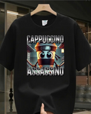 Cappuccino Assassino Baskılı Yıkamalı Vintage Unisex Oversize T-Shirt
