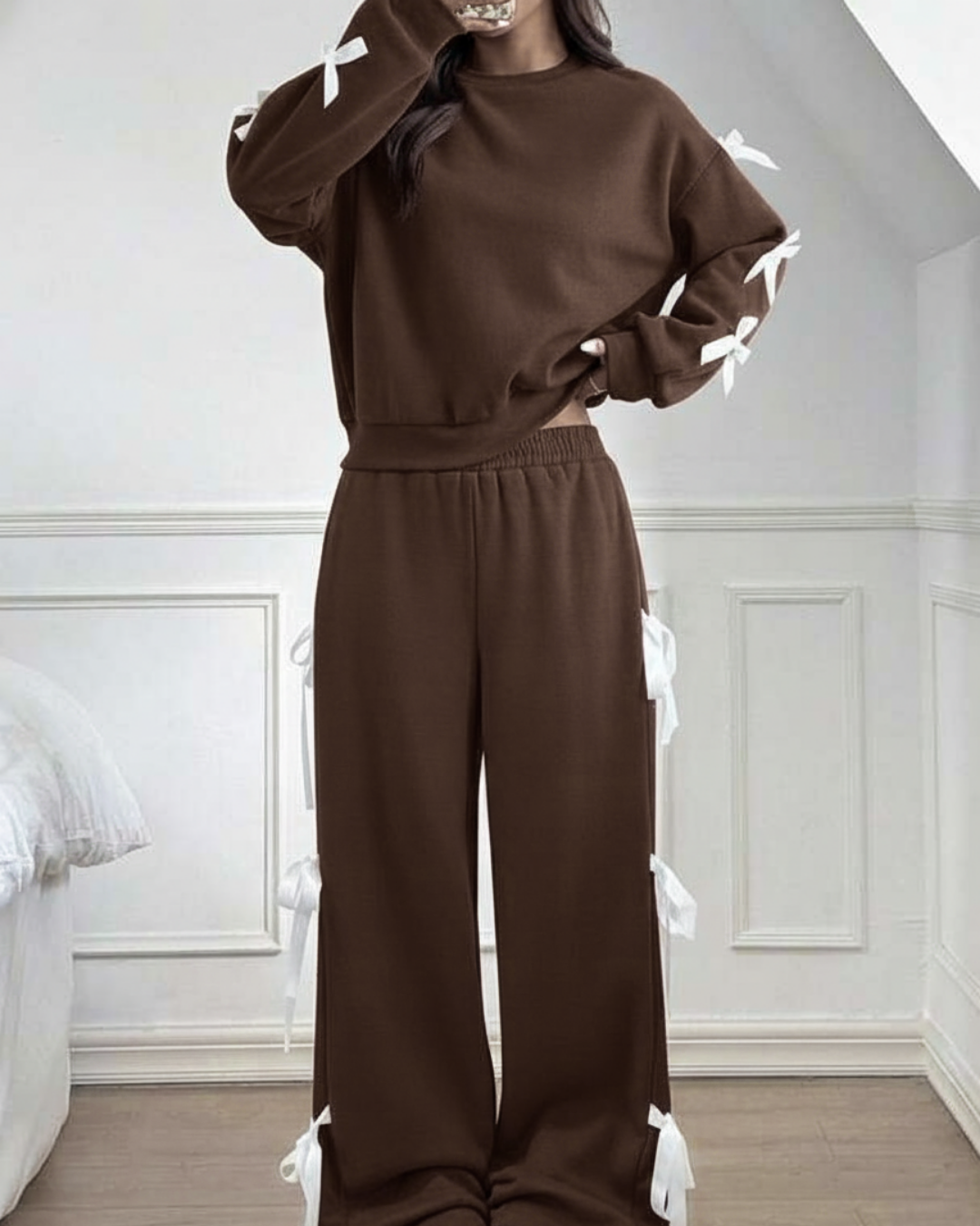 Ribbon Detail Alt Üst Eşofman Takımı