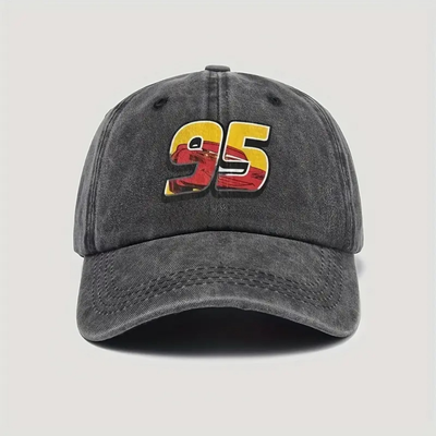 Yıkamalı Vintage 95 McQueen Baskılı Unisex Şapka
