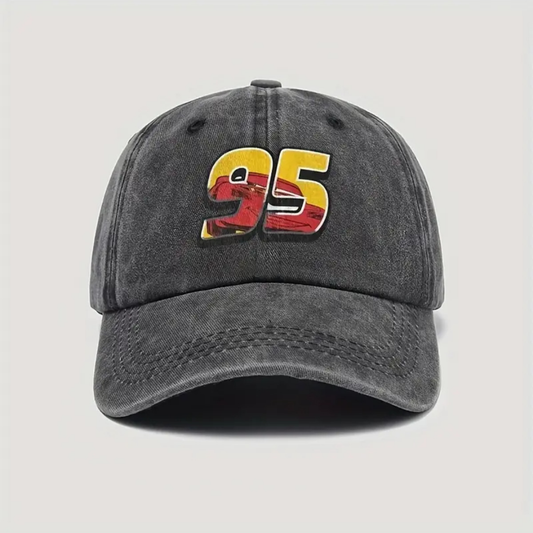 Yıkamalı Vintage 95 McQueen Baskılı Unisex Şapka