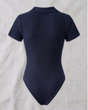 Lacivert Polo Yaka Fitilli Likralı Premium Zıbın