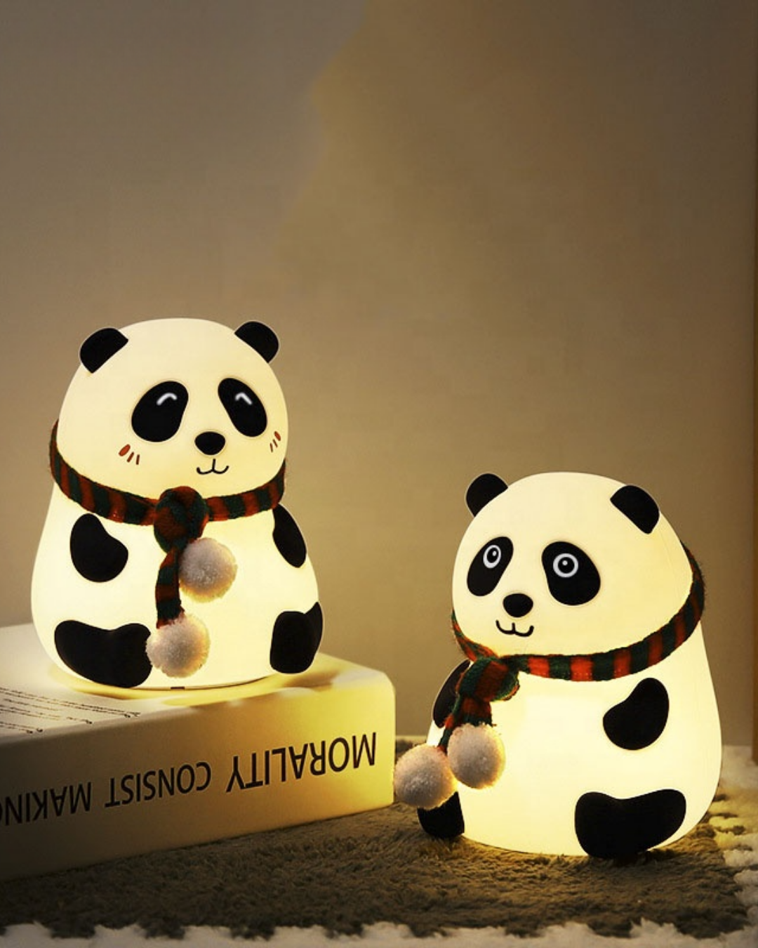 Slikon Renkli Şarj Edilebilir Panda Dokunmatik Gece Lambası