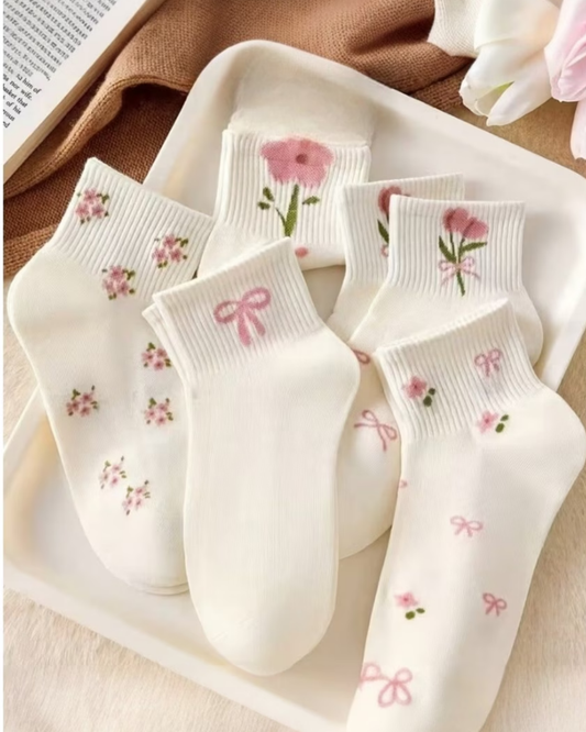 Cute Pinterest Desenli Çorap (5 Çift)