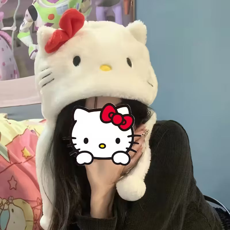 Hello Kitty Nakışlı Peluş Bere
