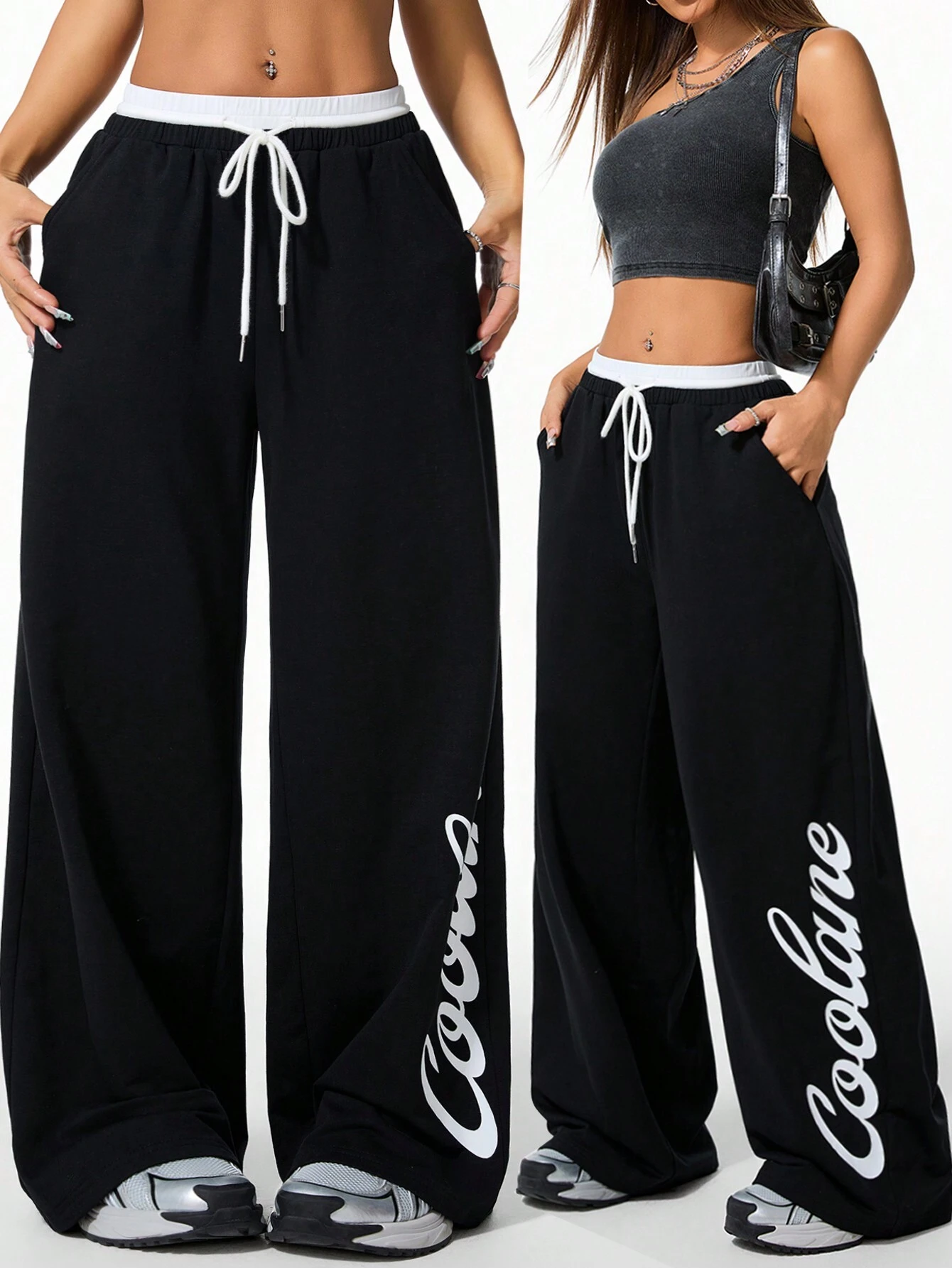 Coolane Oversize Beli İpli Baggy Eşofman Altı