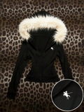 Siyah Luxury Fur Hooded Zip-Up Hoodie
