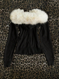 Siyah Luxury Fur Hooded Zip-Up Hoodie
