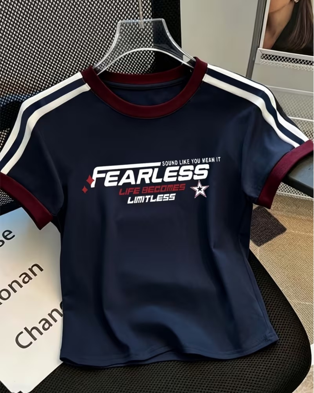 Fearless Baskılı Crop Bluz