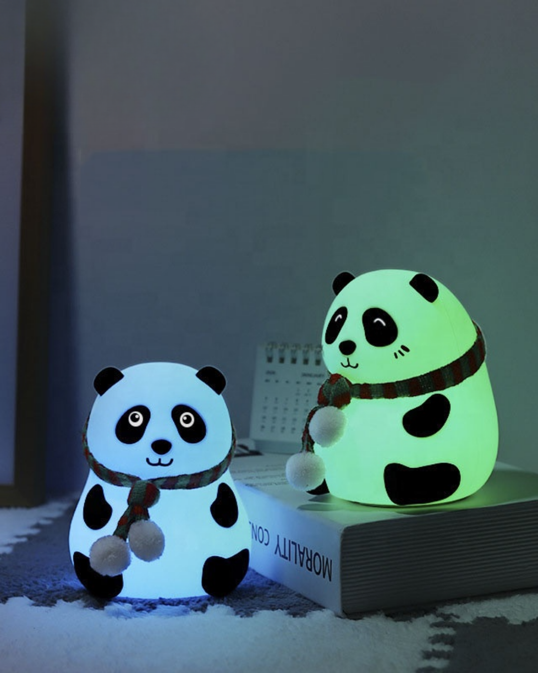 Slikon Renkli Şarj Edilebilir Panda Dokunmatik Gece Lambası