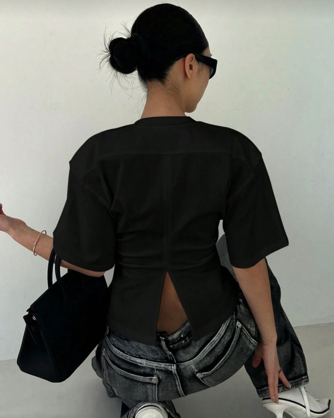 Chic Tasarım Yırtmaç Detaylı Bluz
